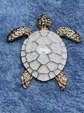 Darling Mother of Pearl Sea Turtle Brooch!